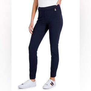 Tommy Hilfiger Suit Separates Ponte Black Pull-On Slim Fit Pants